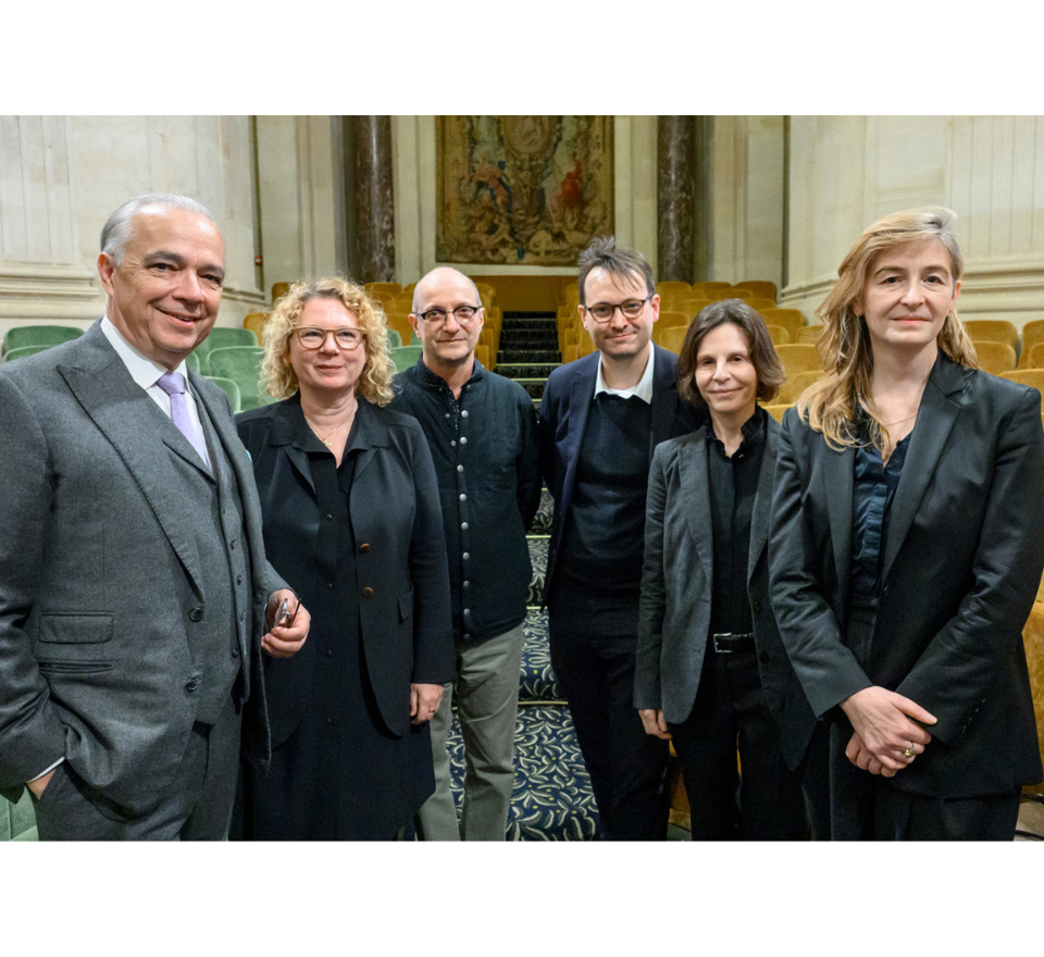 Gilles Etrillard et les jurés Sabine Himmelsbach, Jean-Marie Dallet, Philippe Bettinelli, Valérie Belin et Margit Rosen © Patrick Rimond / Académie des beaux-arts